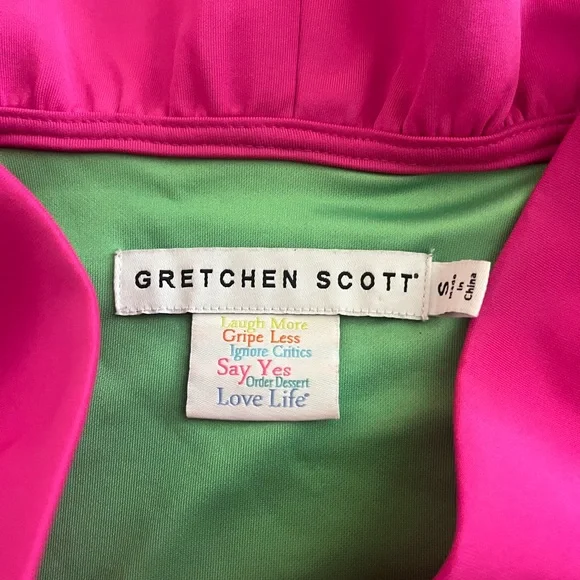 Gretchen Scott Hot Pink Ruffled Neckline size S - Picture 2 of 3